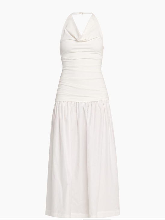 Significant Other Dresses & Skirts - Significant Other Ariya Ruched Maxi Halter Dress Ivory size 2 NWT